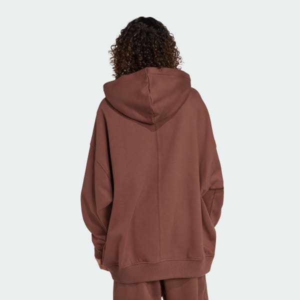 Brown Essentials Linear Hoodie Oversized