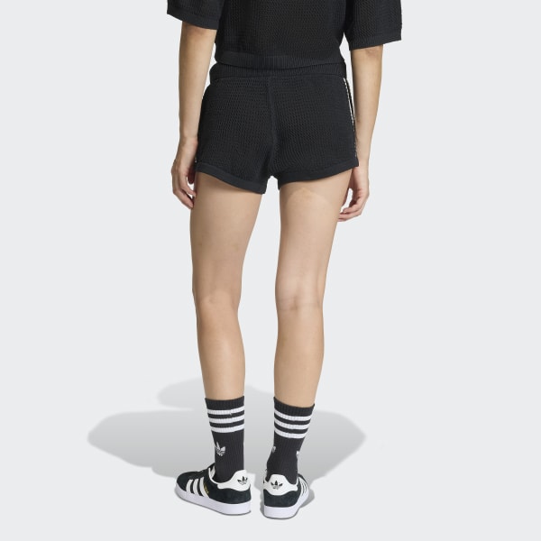 adidas KNITTED CROCHET SHORTS - Black | Free Shipping with adiClub