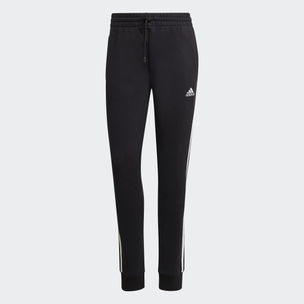 adidas Essentials 3-Stripes French Terry Cuffed Pants - Black | Women's  Lifestyle | adidas US