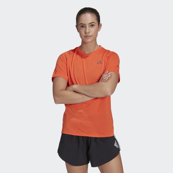 Orange adidas 2025 shirt women's