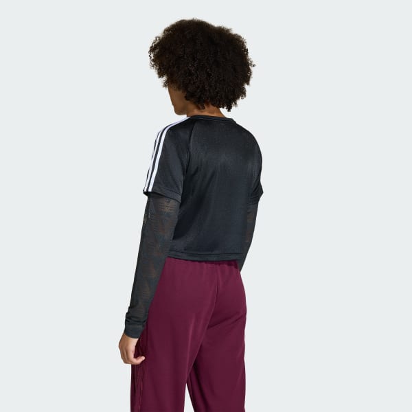 Czerń Koszulka LOOSE 2IN1 LACE LONGSLEEVE