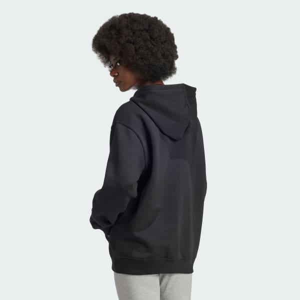 Black Essentials Full-Zip Fleece Hoodie