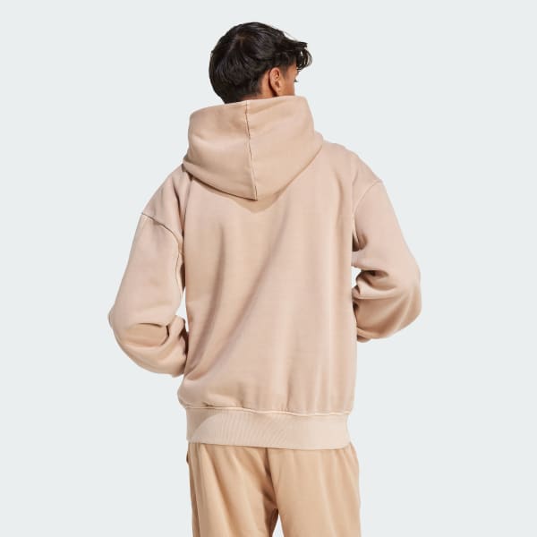 adidas ALL SZN Fleece Washed Hoodie - Brown | Free Shipping