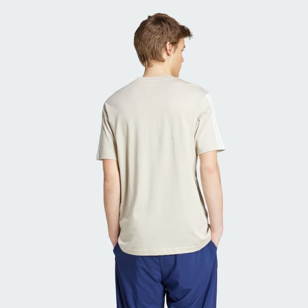 Beige Playera Essentials 3 Franjas Tejido Jersey
