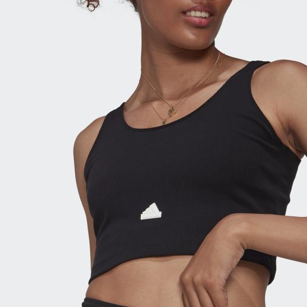 Negro Camiseta Corta Acanalada UB015