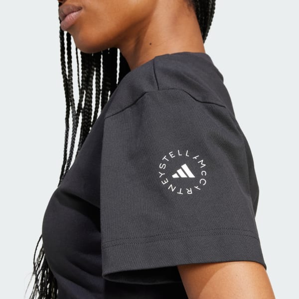 Adidas curved hem t top shirt