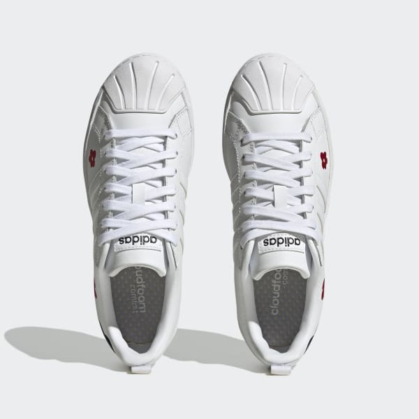 White Streetcheck Cloudfoam Basketball Low Court Shoes