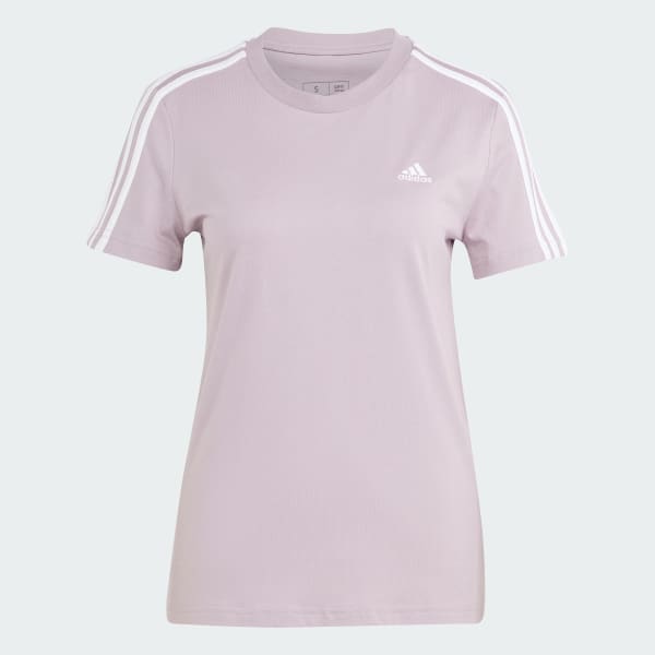 Roxo Camiseta Essentials Slim 3-Stripes