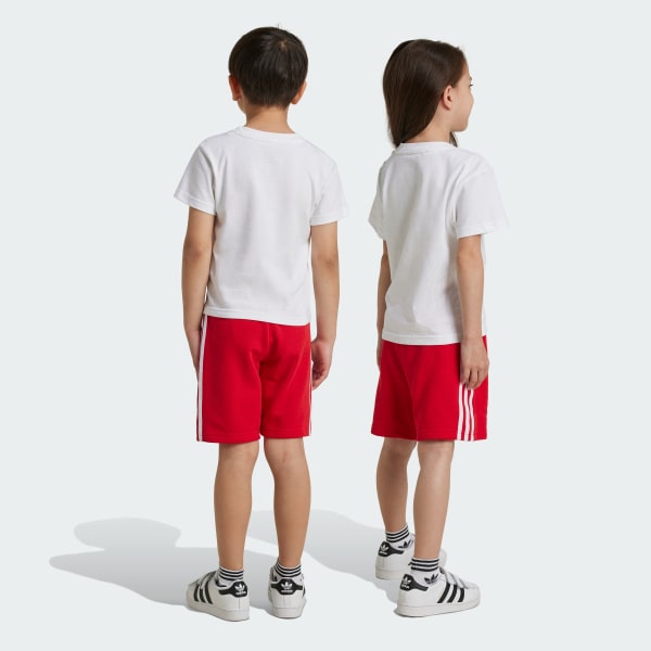 Red Adicolor Shorts Tee Set Kids