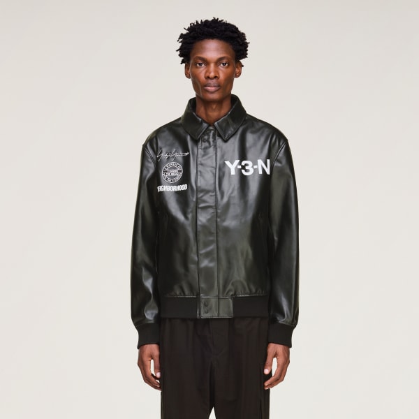 adidas Y-3 NBHD Leather Bomber Jacket - Black | Free Shipping with