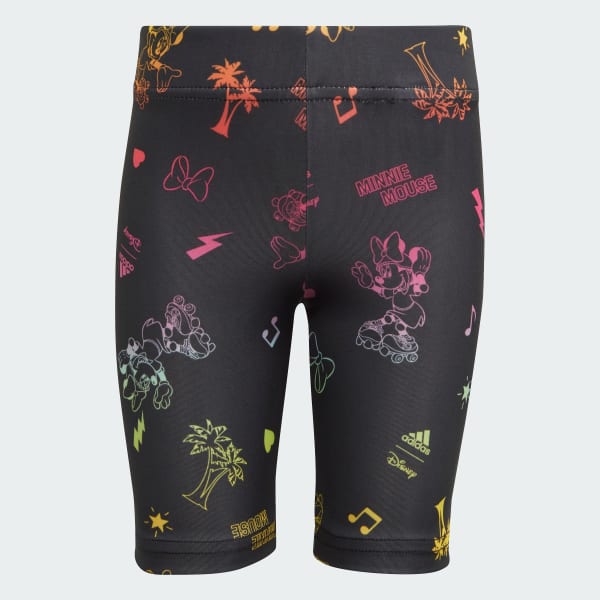 สีดำ กางเกงรัดรูปขาสั้น adidas x Disney Minnie Mouse
