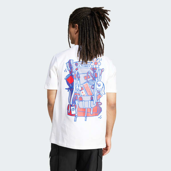 สีขาว เสื้อยืดพิมพ์ลาย Terrex