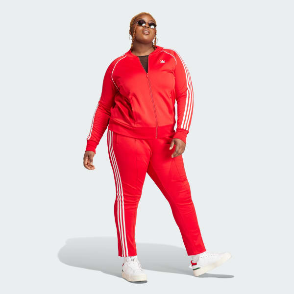 adidas Adicolor SST Track Pants (Plus Size) - Red