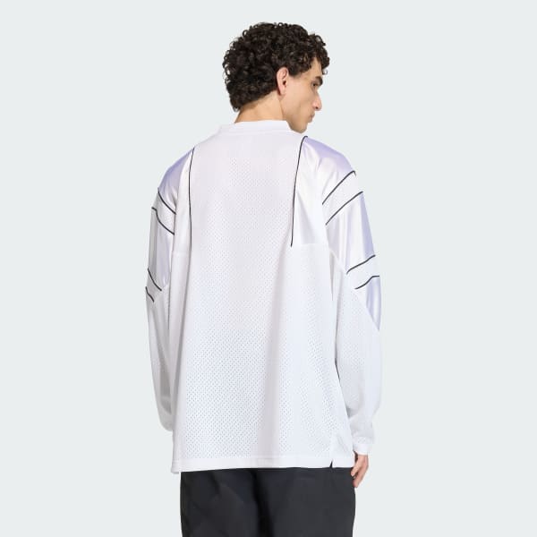 ホワイト 長袖ジャージ