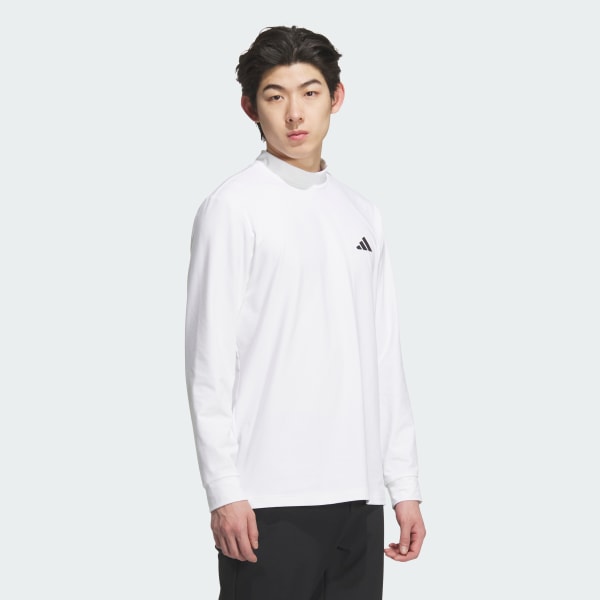 화이트 골프 남성 그래픽 목 목 긴 소매 폴로 셔츠