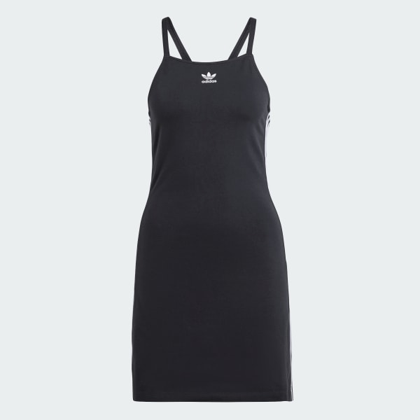 Negro Vestido Mini 3 Franjas