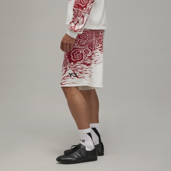 Y-3 JFA CW GFX SH M ホワイト/レッド adidas Y-3 JFA Graphic Shorts - White | Free Shipping with