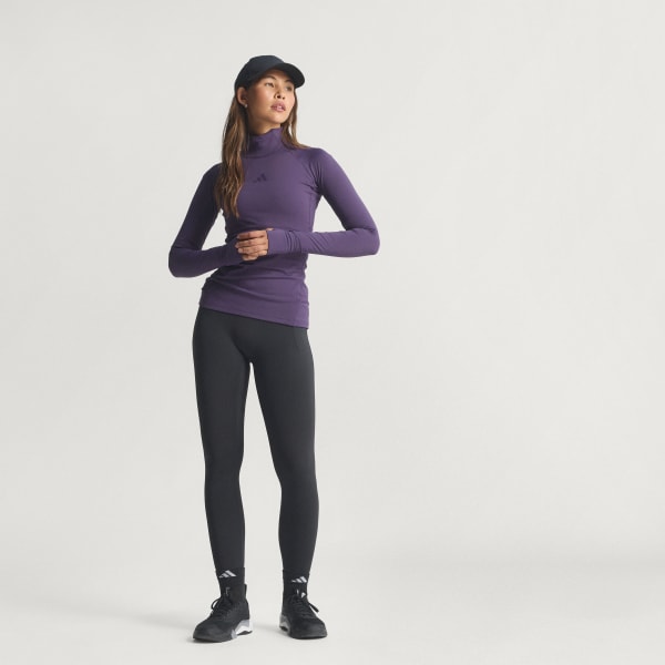 Lila adidas Techfit COLD.RDY långärmad tröja