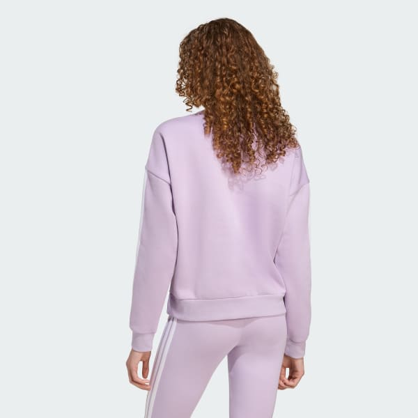 fialová Mikina Essentials 3-Stripes Fleece
