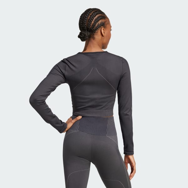 Negro Camiseta manga larga Knit