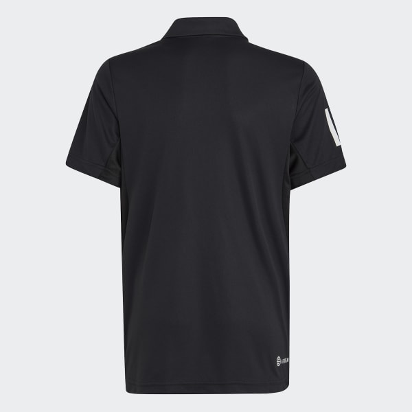 Negro Camiseta Polo de Tenis Club 3 Rayas