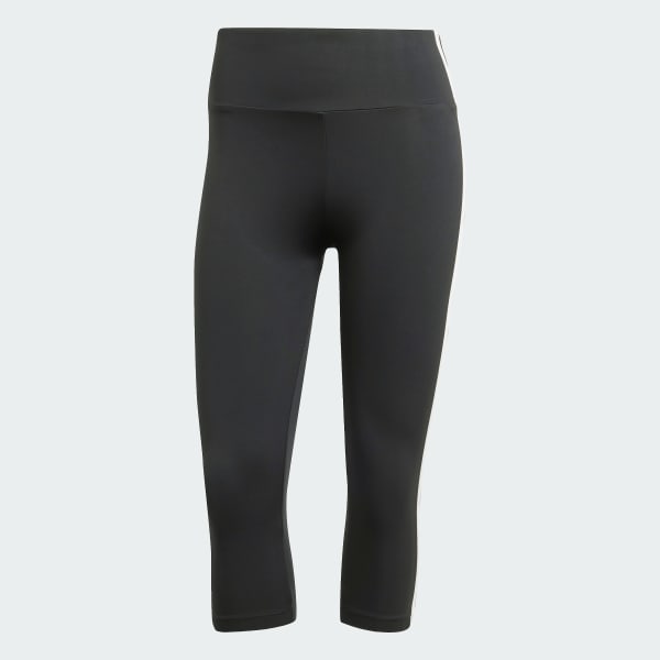 adidas Adicolor 3 Stripes Capri Leggings Black adidas UK