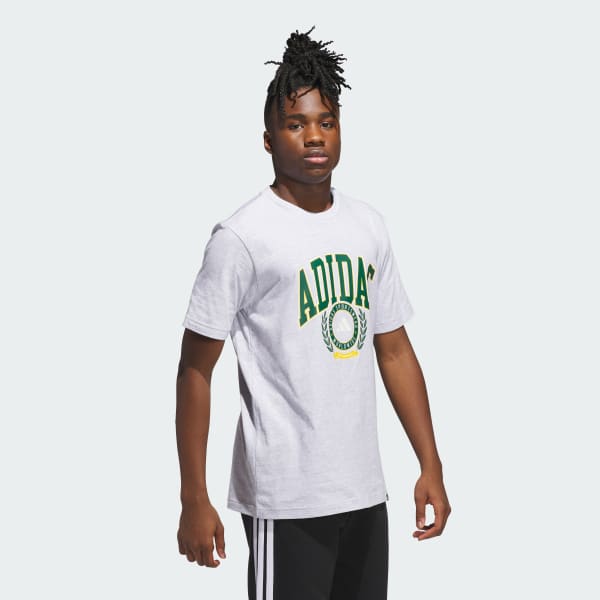 Gra Varsity Crest Graphic T-skjorte