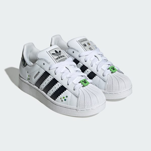 White Superstar II x Minecraft Shoes Kids