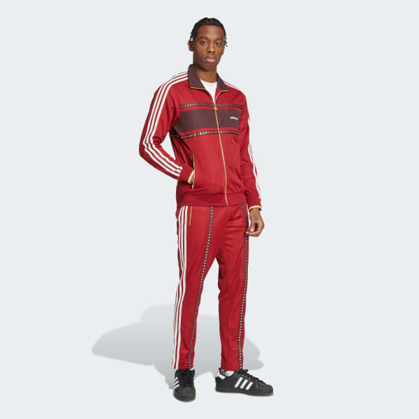 Red adidas Originals Retro Sports Cricket-Inspired Track Top
