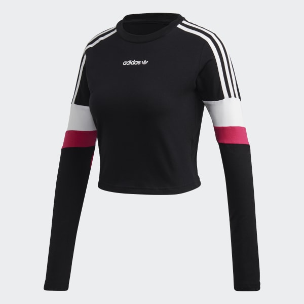 Adidas cropped tee black best sale
