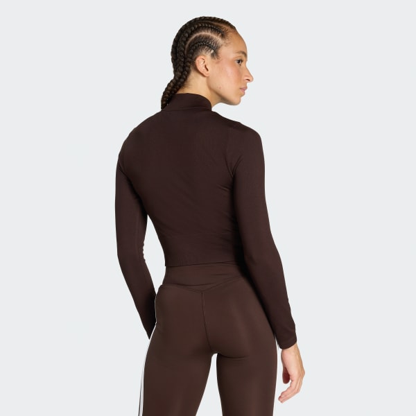 Brown Workout Essentials Full-Zip Knit Jacket
