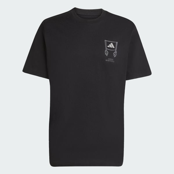 adidas Stadium Crowd Loose Graphic Tee - Black | Free