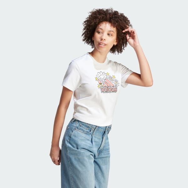 White Doodle Graphic Tee