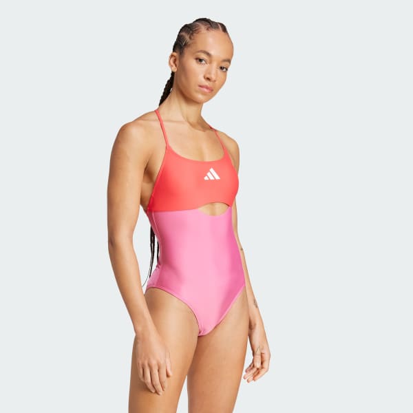 Rosa Shorts de Natación Padded Colorblock X-Back