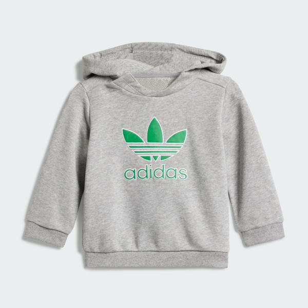 Gris Polerón con Capucha Logo Grande Execution