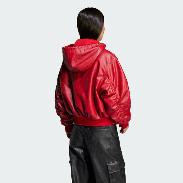 adidas Adilenium Season 3 Vintage Faux Leather Jacket - Red adidas Adilenium Season 3 Vintage Faux Leather Jacket - Red