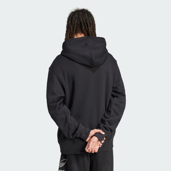 Negro Polerón con capucha Adicolor Outline Trefoil