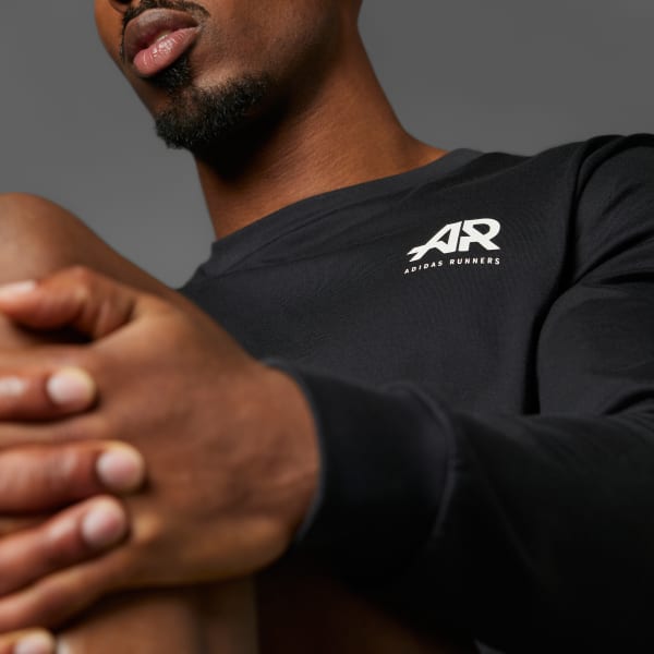 Negro Camiseta manga larga Runners (Género neutro)