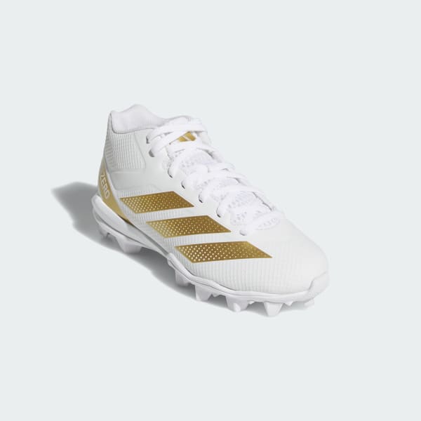 Blanco Tacos de Fútbol Americano Adizero Impact.2 de Caucho Moldeado para Niños