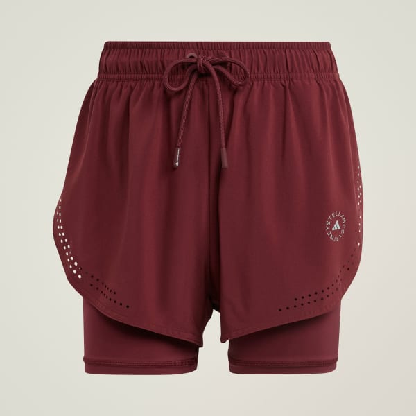 Burgundy adidas by Stella McCartney TruePurpose 2-in-1 Training Shorts