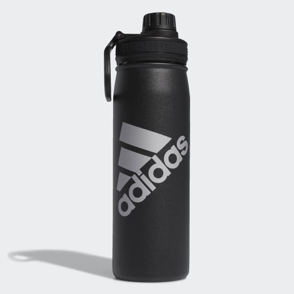 Adidas Unisex Steel 600ml Water Bottle With Cap - Black