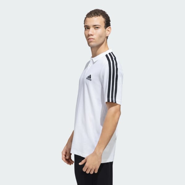 White 3 Stripes Polo Tee