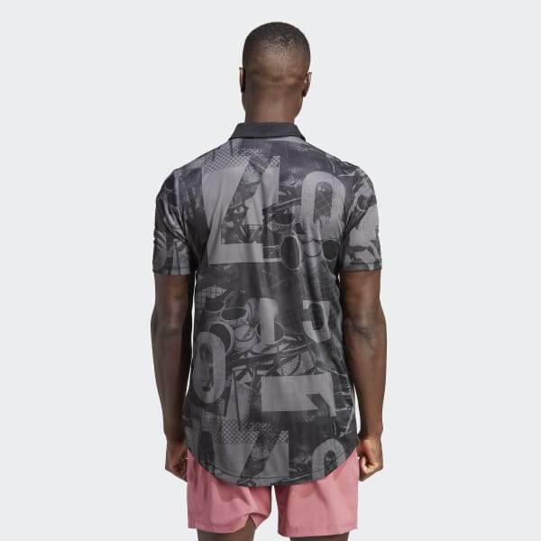 Grey Club Tennis Graphic Polo Shirt