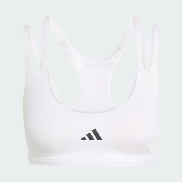 Branco Top de suporte leve com alças finas Optime Workout