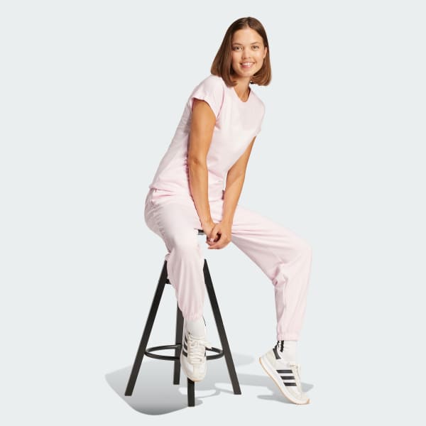 Rosa Playera de algodón Essentials Linear