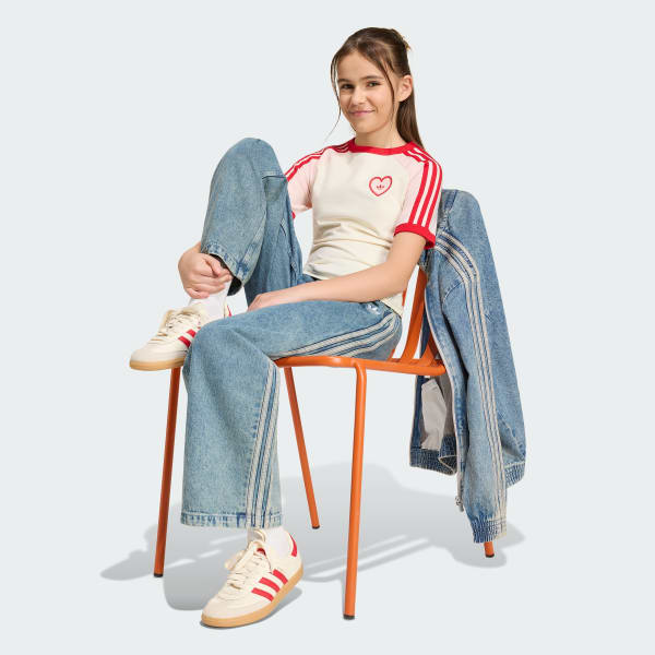 Bianco T-SHIRT 3 STRIPES SLIM HEART