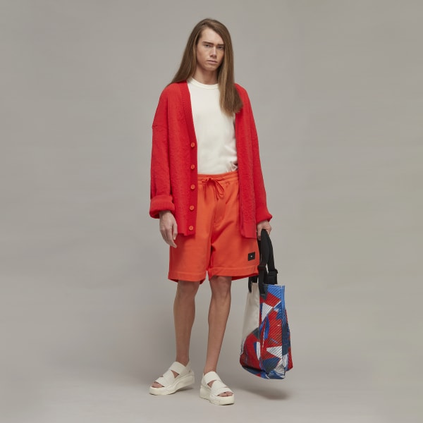 Red Y-3 Organic Cotton Terry Shorts