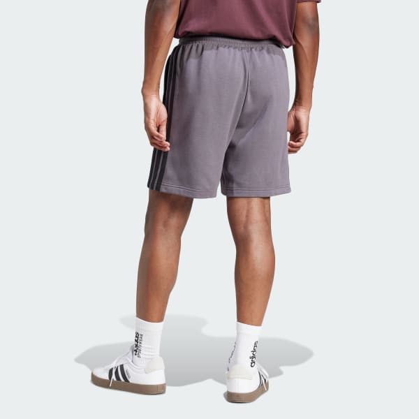 Grey Essential 3-Stripes French Terry Shorts