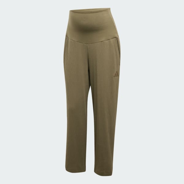 Groen Rib High-Waist 7/8 Broek (Positiekleding)