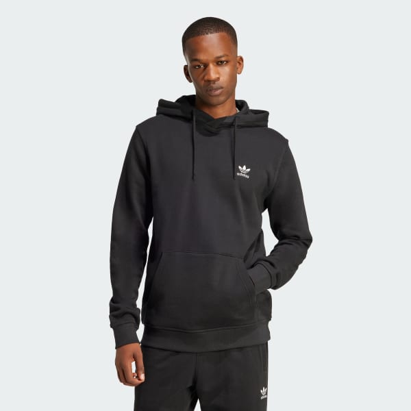 Negro Polerón con capucha Trefoil Essentials French Terry